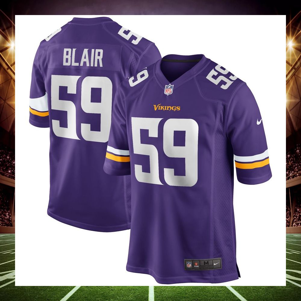 matt blair minnesota vikings retired purple football jersey 1 913