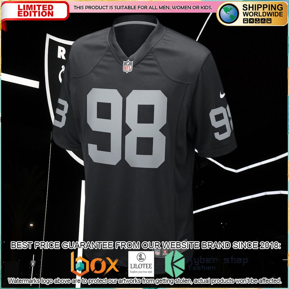 maxx crosby las vegas raiders nike black football jersey 2 935