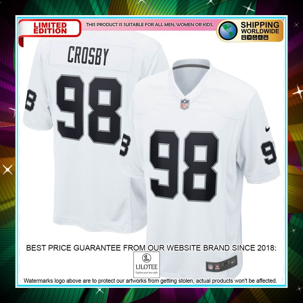 maxx crosby las vegas raiders white football jersey 1 965