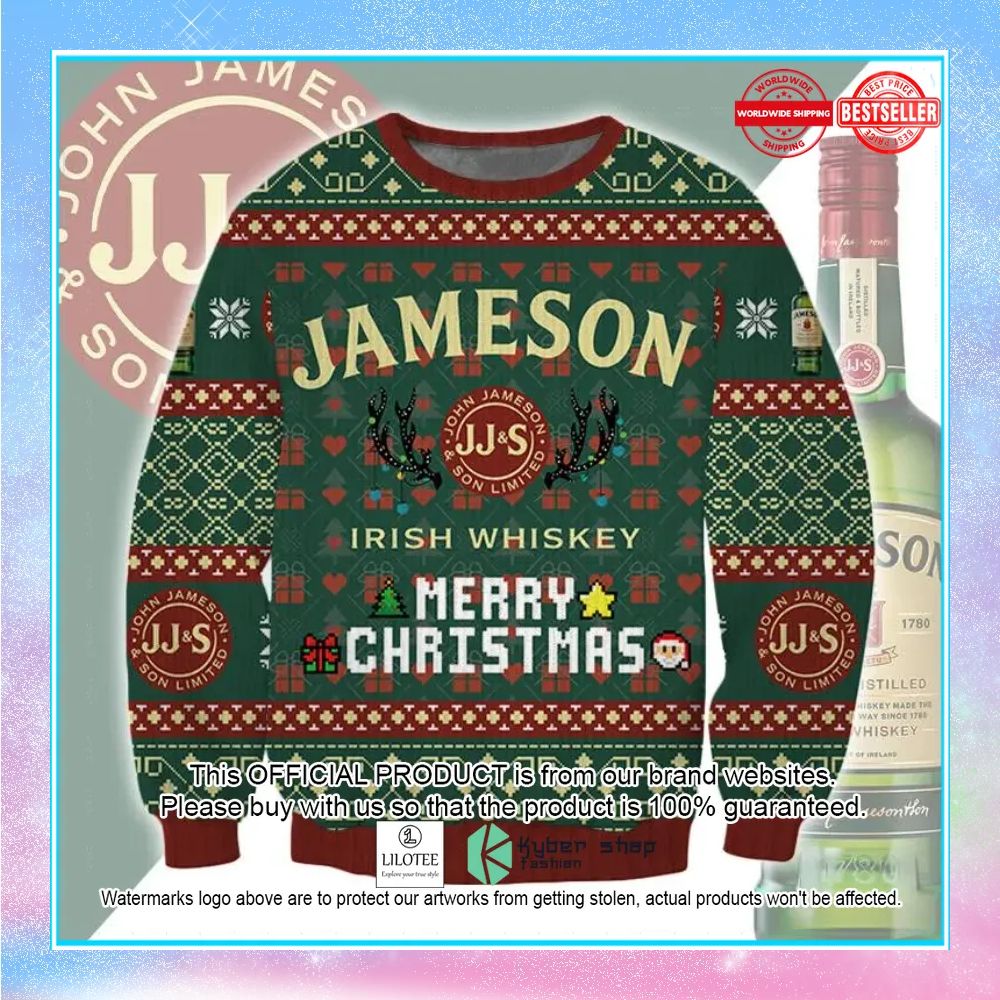 merry christmas jameson irish whiskey christmas sweater 1 591