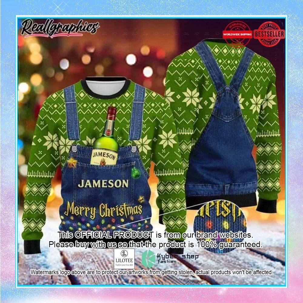 merry christmas jameson irish whiskey green christmas sweater 1 634