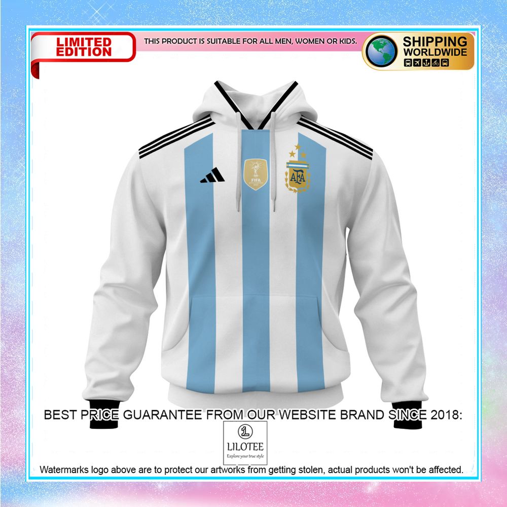 messi 10 3 stars argentina football team 3d hoodie shirt 2 848