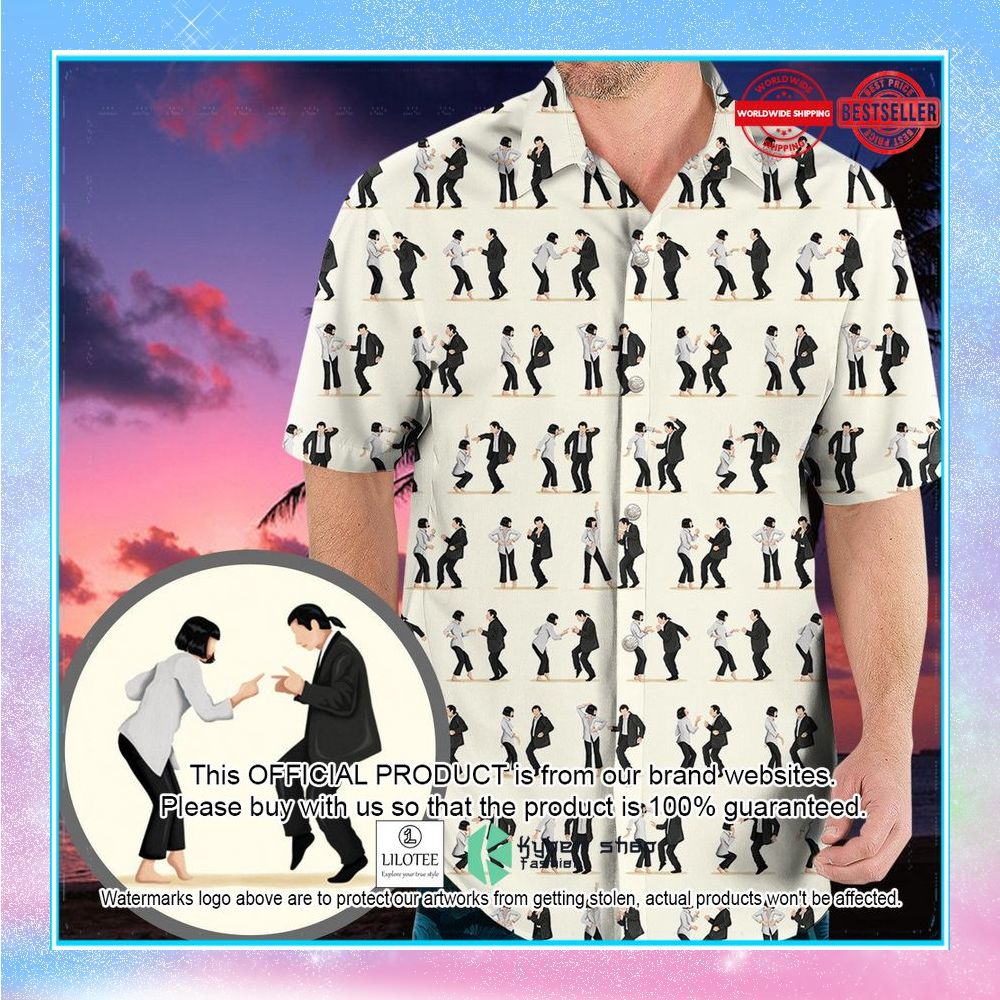 mia wallace and vincent vega dance pulp fiction hawaiian shirt 1 291