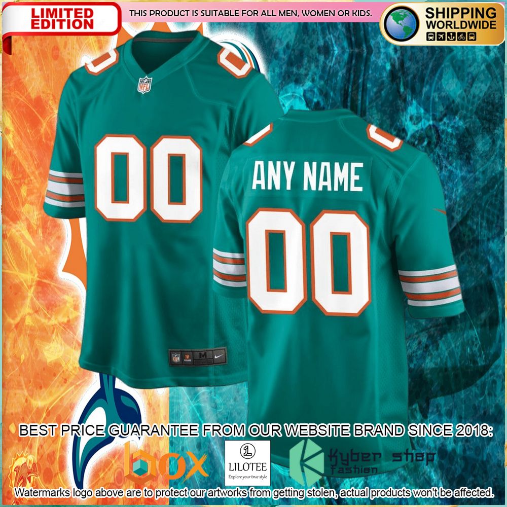 miami dolphins nike alternate custom aqua football jersey 1 316