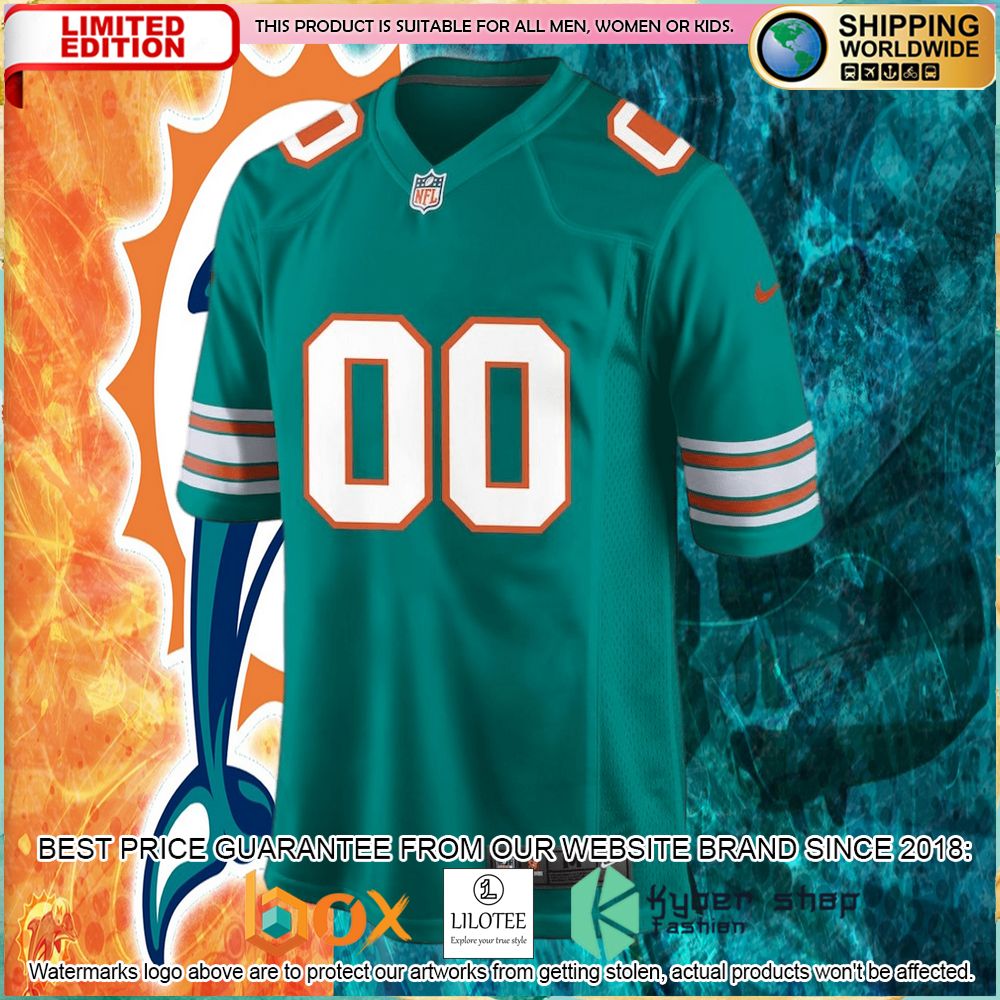 miami dolphins nike alternate custom aqua football jersey 2 623