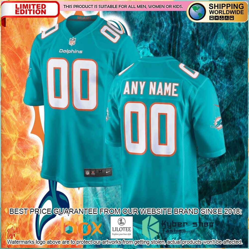 miami dolphins nike custom aqua football jersey 1 430