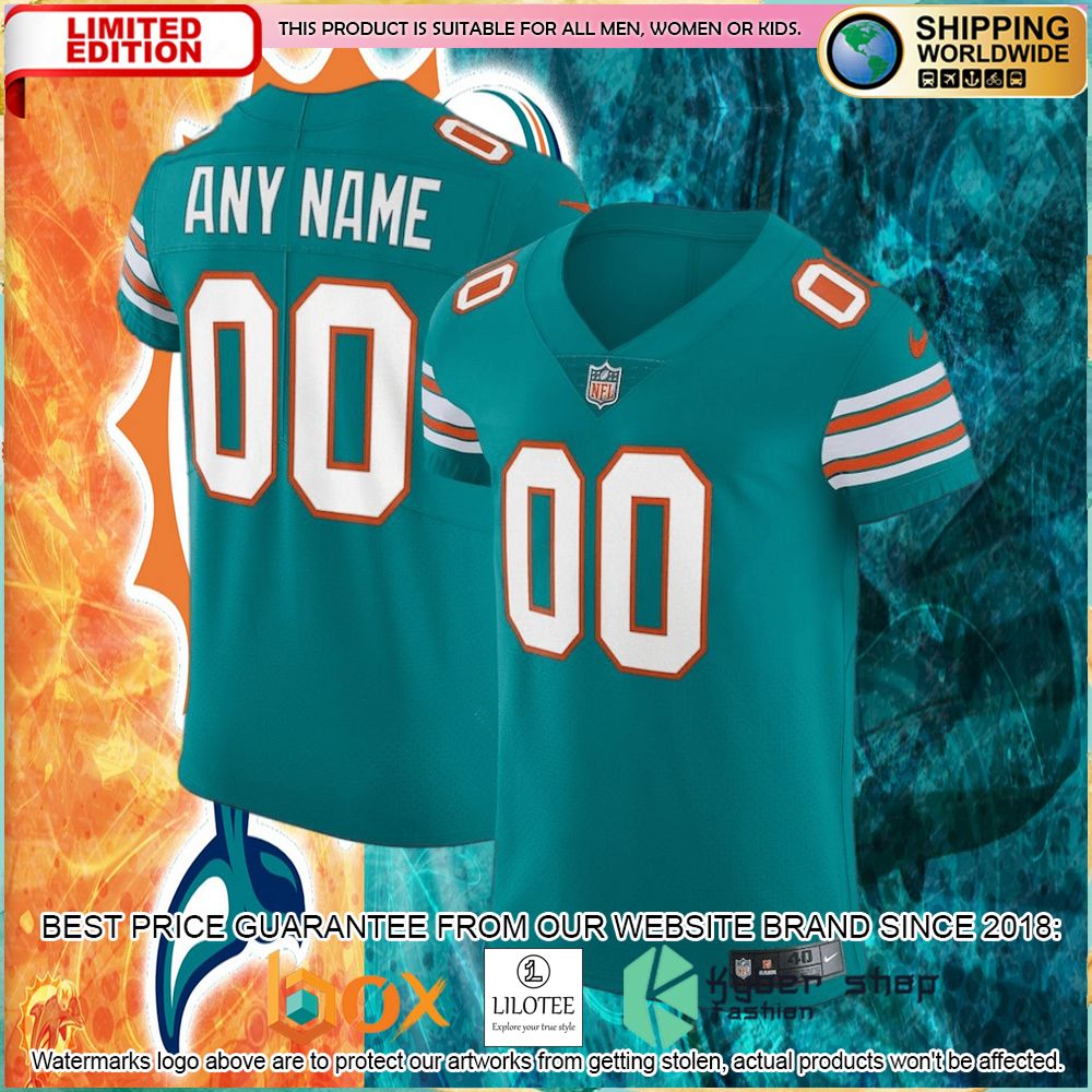 miami dolphins nike elite vapor untouchable custom aqua football jersey 1 96