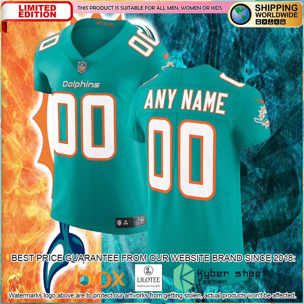 miami dolphins nike vapor untouchable elite custom aqua football jersey 1 218