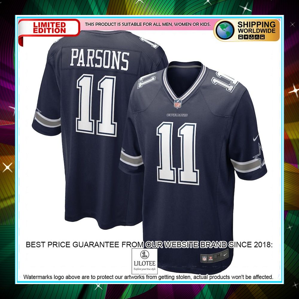 micah parsons dallas cowboys 2021 nfl draft first round pick navy football jersey 1 481