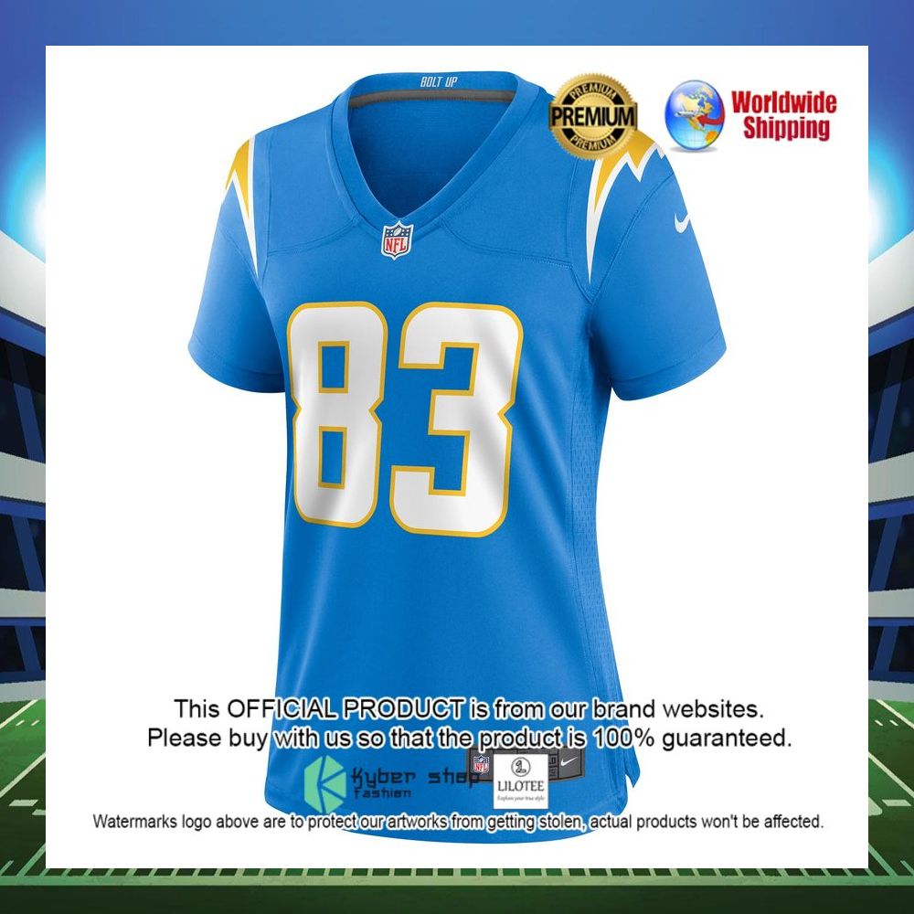 michael bandy los angeles chargers nike womens player game powder blue football jersey 2 834
