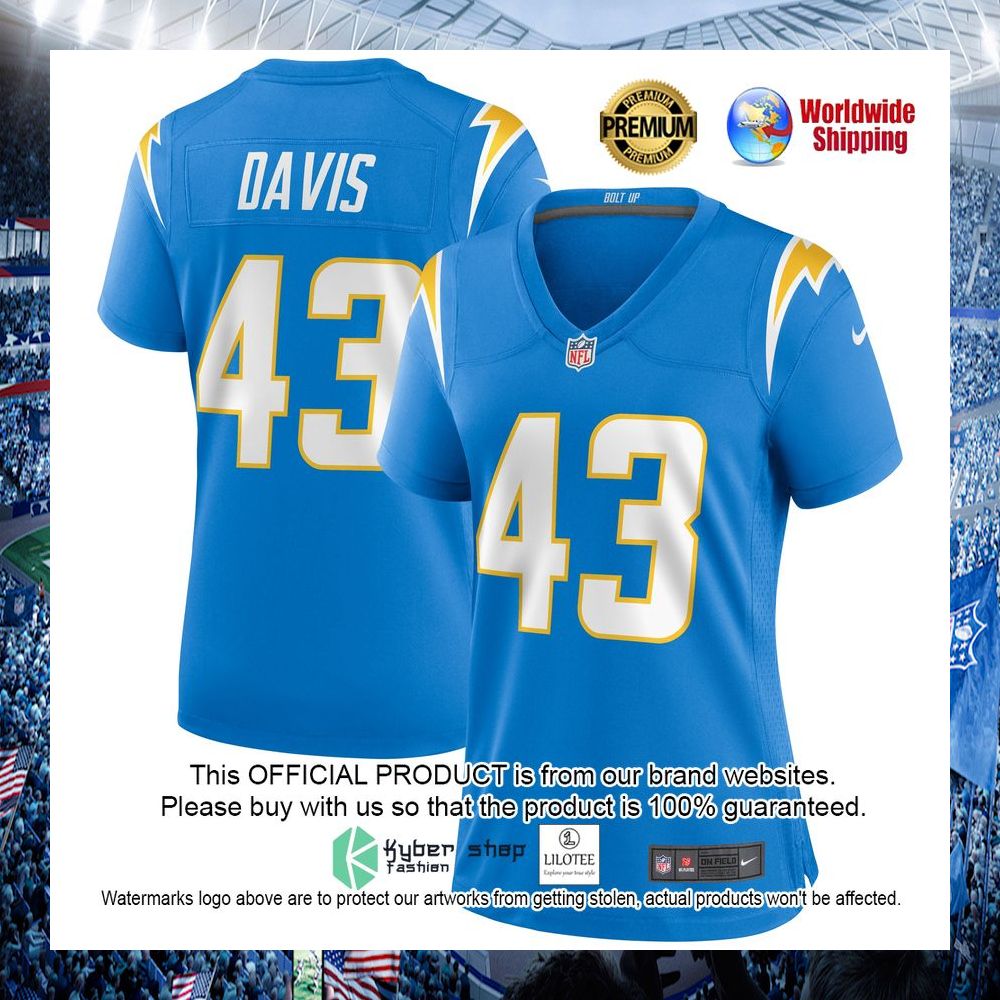 michael davis los angeles chargers nike womens powder blue football jersey 1 155