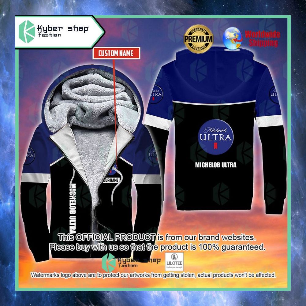michelob ultra custom name 3d fleece hoodie 1 546