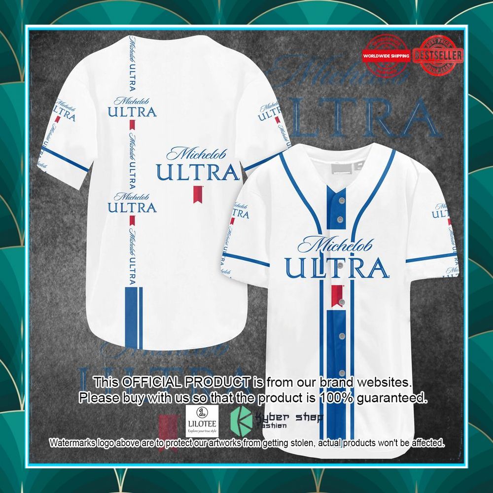 michelob ultra logo white baseball jersey 1 961