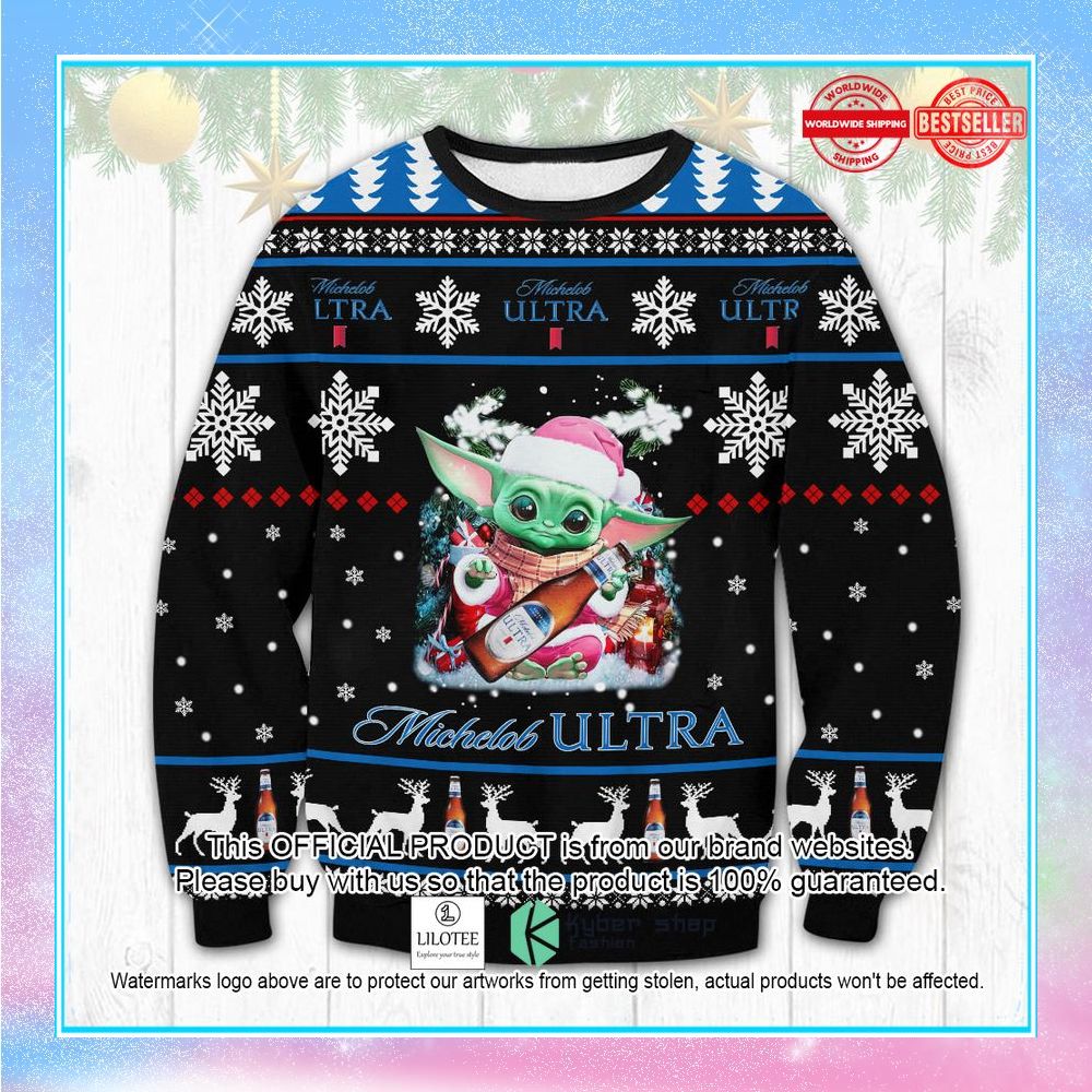 michelob ultra yoda ugly christmas sweater 1 409