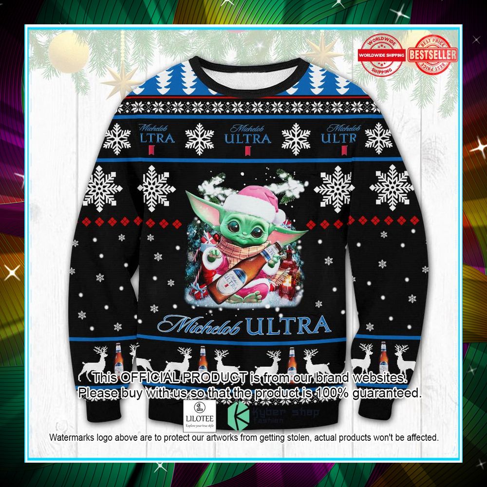 michelob ultra yoda ugly christmas sweater 1 824