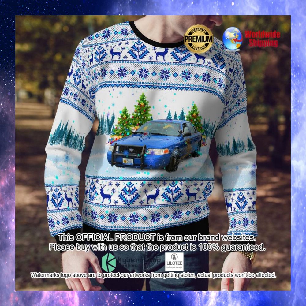 michigan state police ford crown victoria ugly sweater 1 189