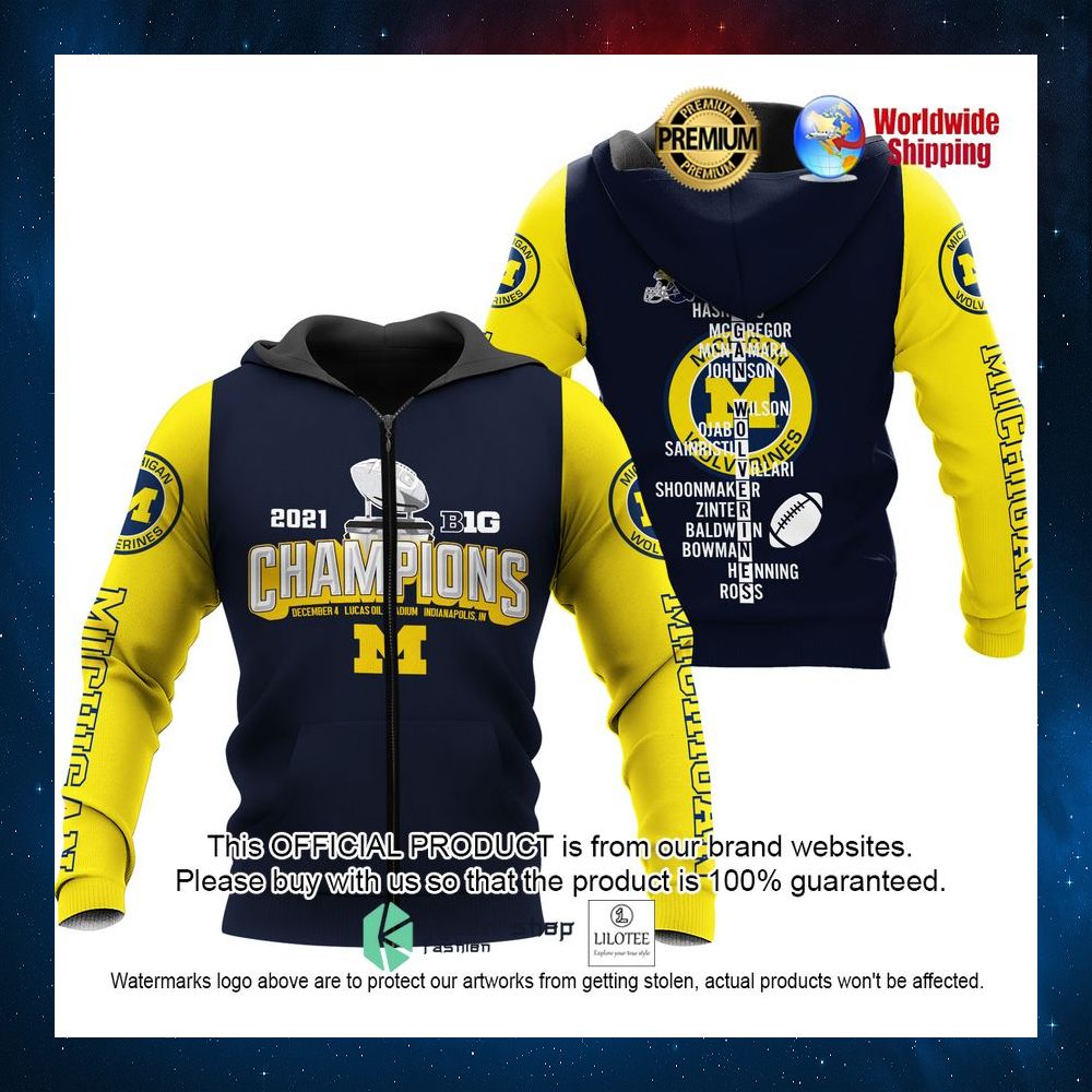 michigan wolverine football champions 3d hoodie shirt 2 242