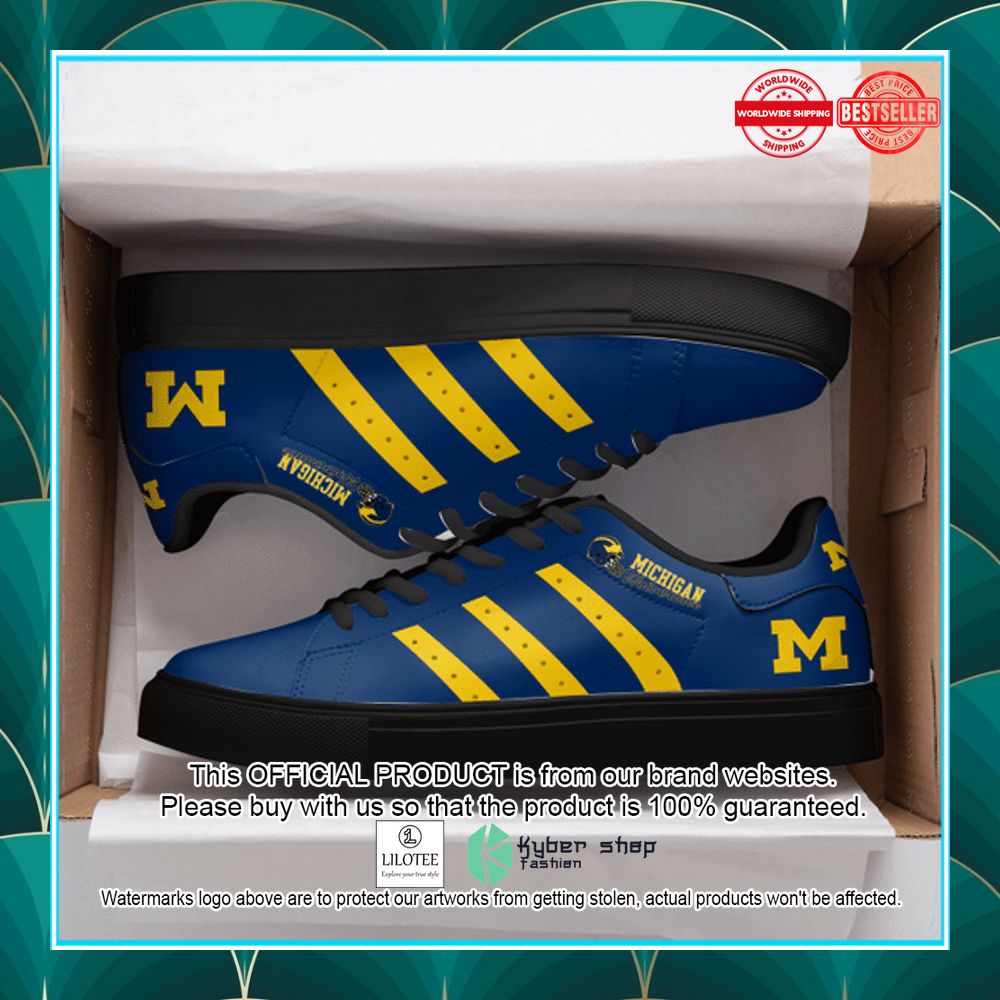michigan wolverines blue stan smith shoes 1 730