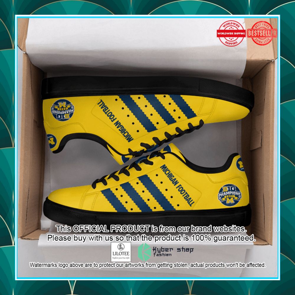 michigan wolverines football big ten champions yellow stan smith shoes 2 936