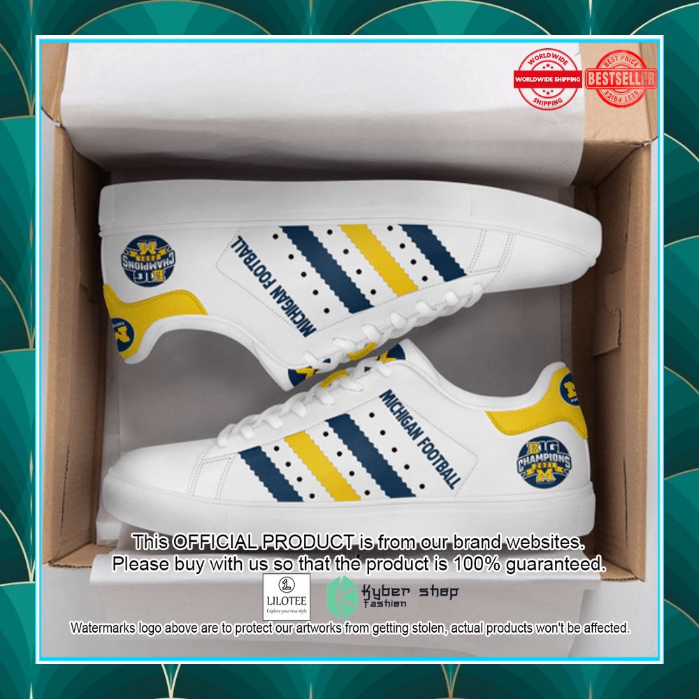 michigan wolverines football white stan smith shoes 1 51