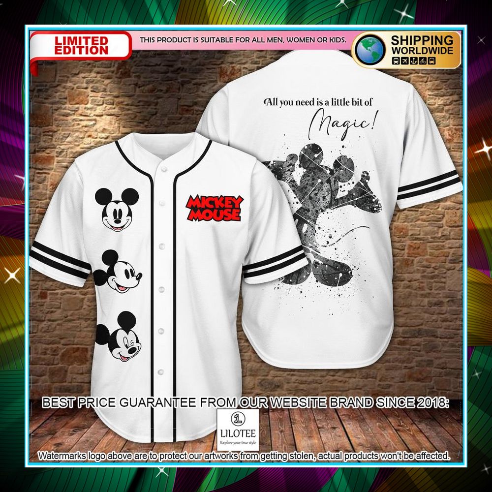 mickey mouse all you need is a little bit of magic baseball jersey 1 560