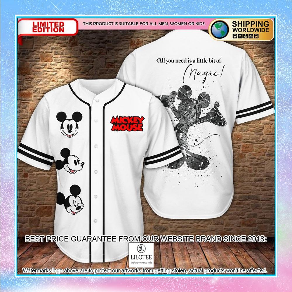 mickey mouse all you need is a little bit of magic baseball jersey 1 857