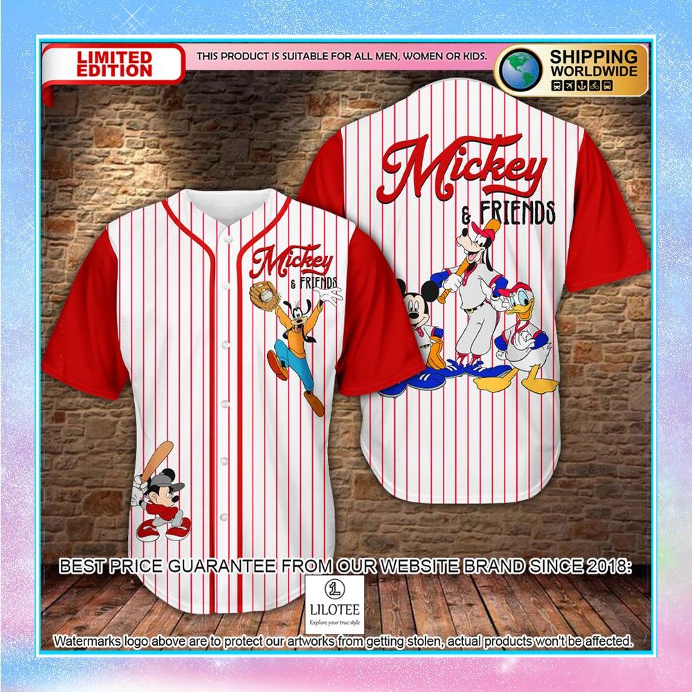 mickey mouse friends striped baseball jersey 1 974