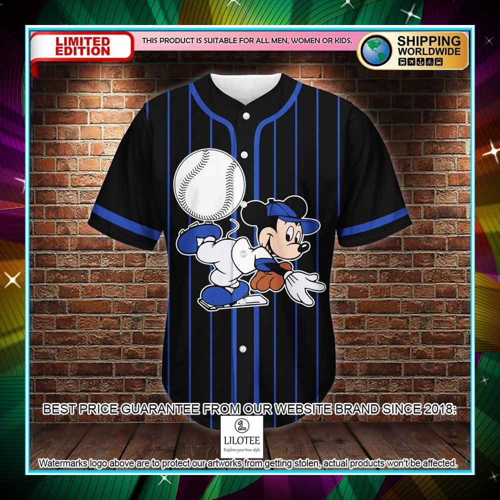mickey mouse new york yankees black striped baseball jersey 2 266
