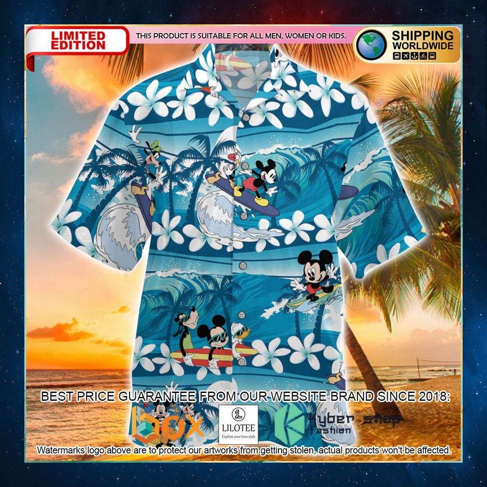 mickey mouse with friends beach day hawaiian shirt 1 764