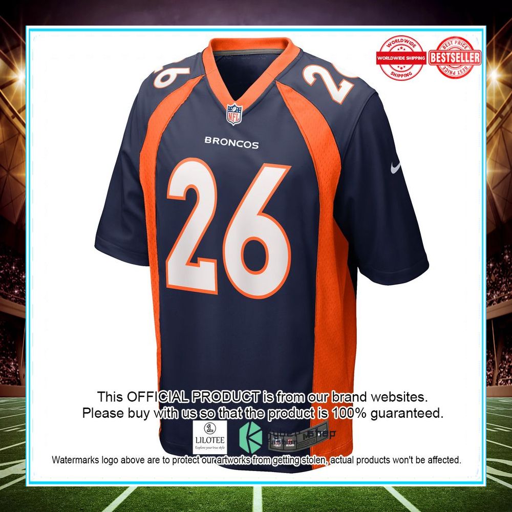 mike boone denver broncos nike home game player navy football jersey 2 776