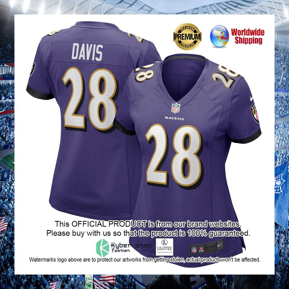 mike davis baltimore ravens nike womens purple football jersey 1 81