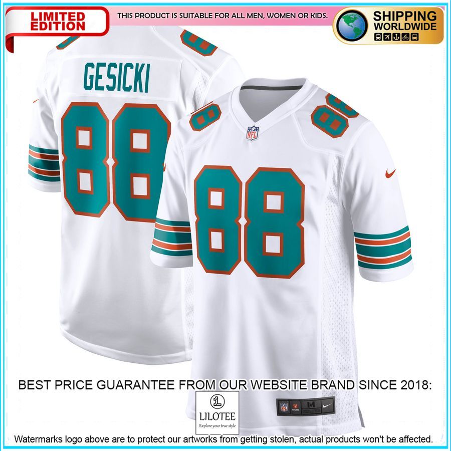 mike gesicki miami dolphins white football jersey 1 820