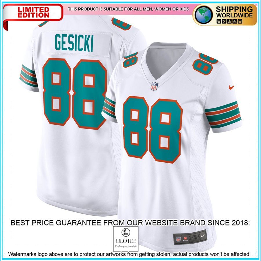 mike gesicki miami dolphins womens white football jersey 1 745