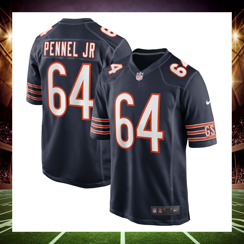 mike pennel jr chicago bears navy football jersey 1 730