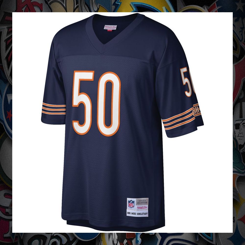 mike singletary chicago bears mitchell ness legacy replica navy football jersey 2 793