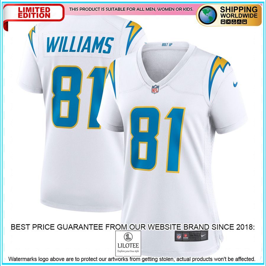 mike williams los angeles chargers womens white football jersey 1 784