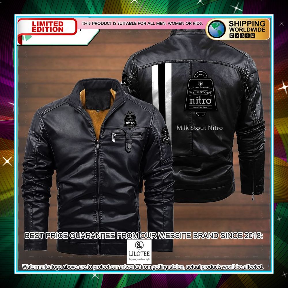 milk stout nitro leather jacket fleece jacket 3 360