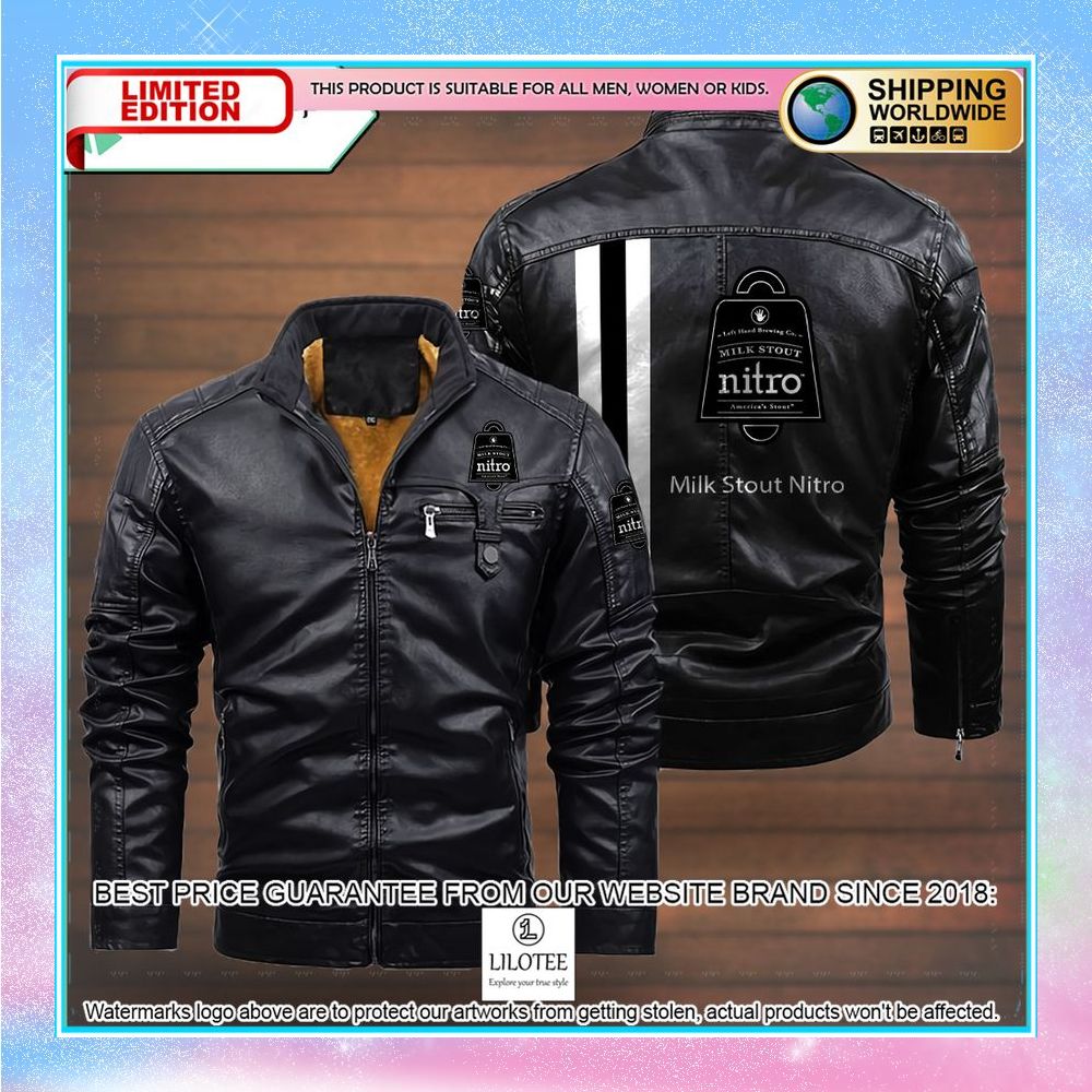 milk stout nitro leather jacket fleece jacket 3 699