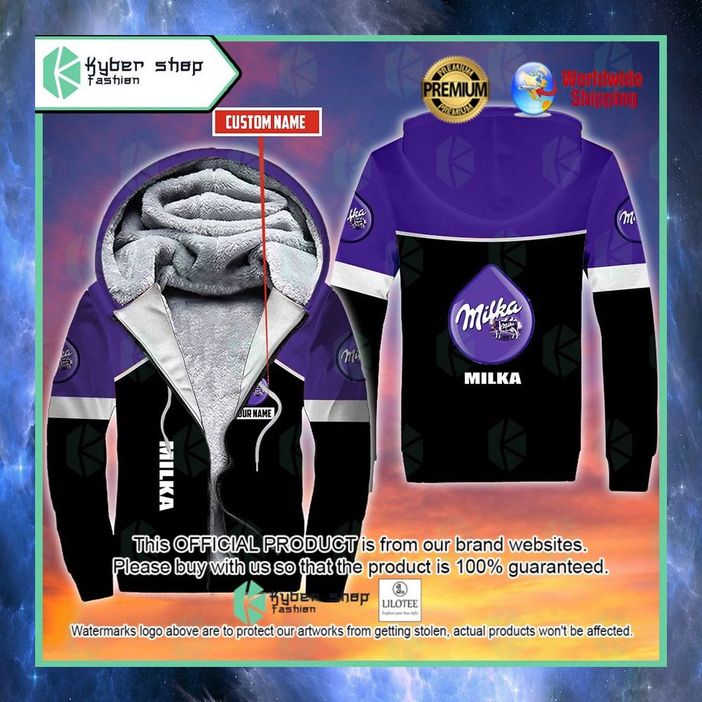 milka custom name 3d fleece hoodie 1 676