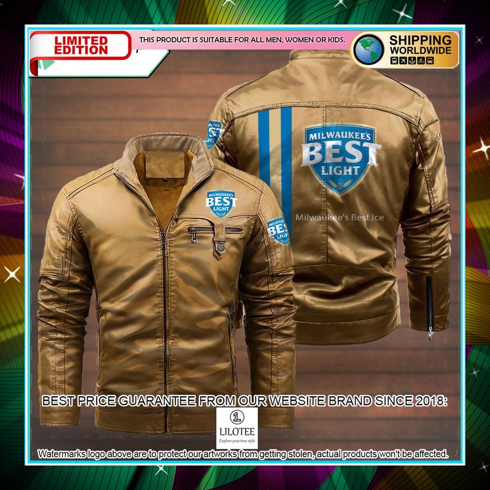 milwaukees best ice leather jacket fleece jacket 3 335