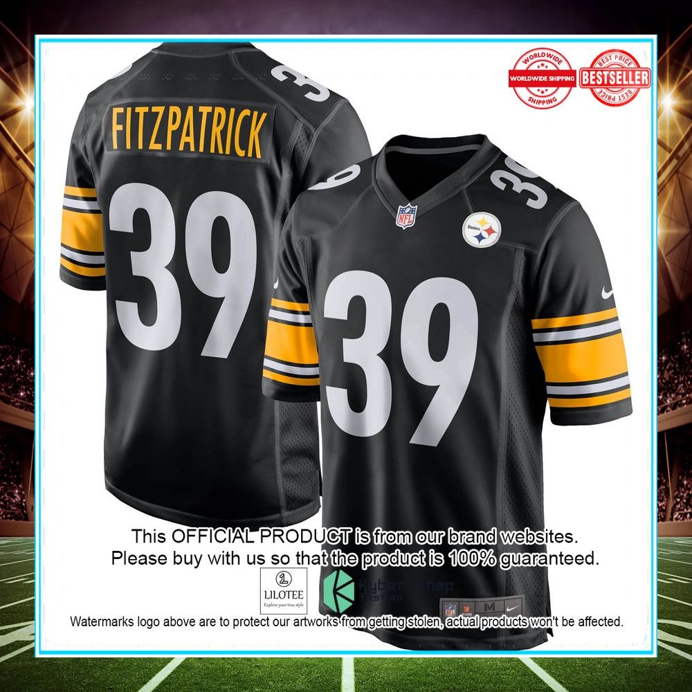minkah fitzpatrick pittsburgh steelers nike player game black football jersey 1 642