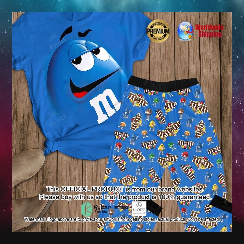 mm chocolate blue short sleeve pajamas set 1 816