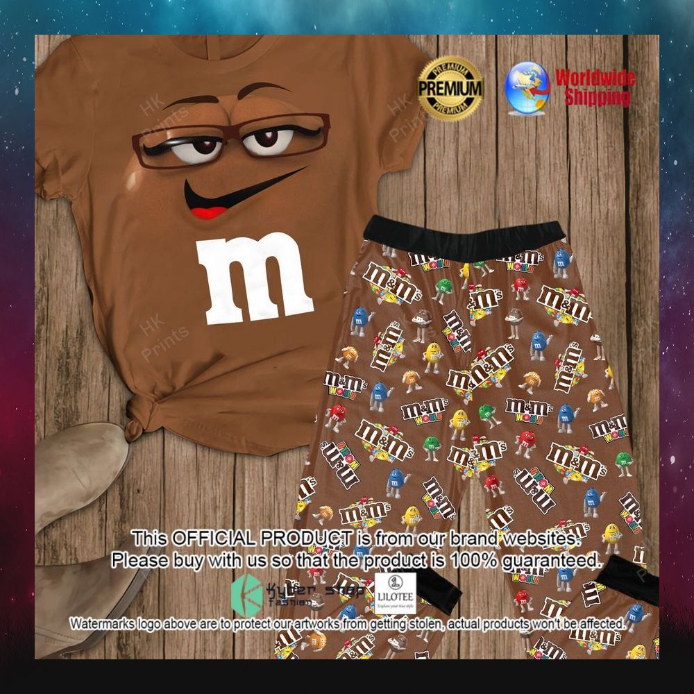 mm chocolate brown short sleeve pajamas set 1 254
