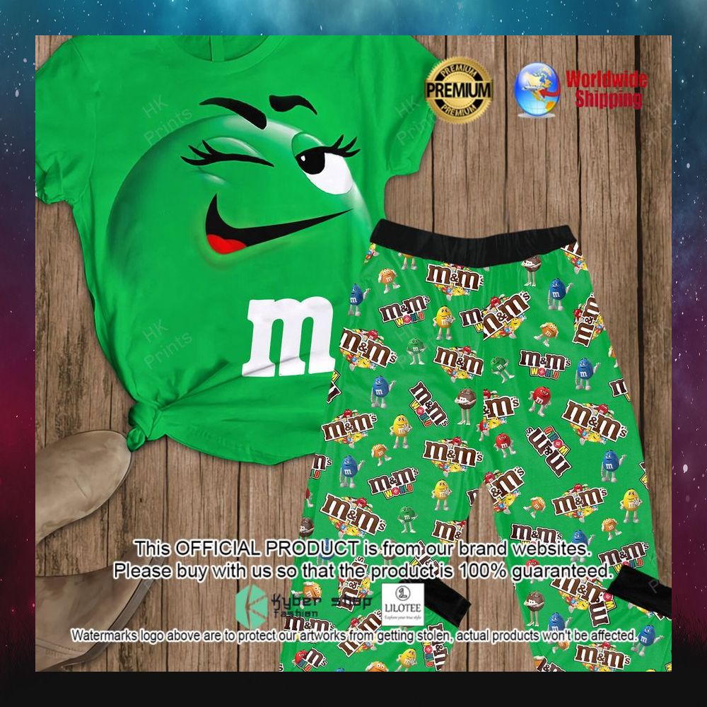 mm chocolate green short sleeve pajamas set 1 690