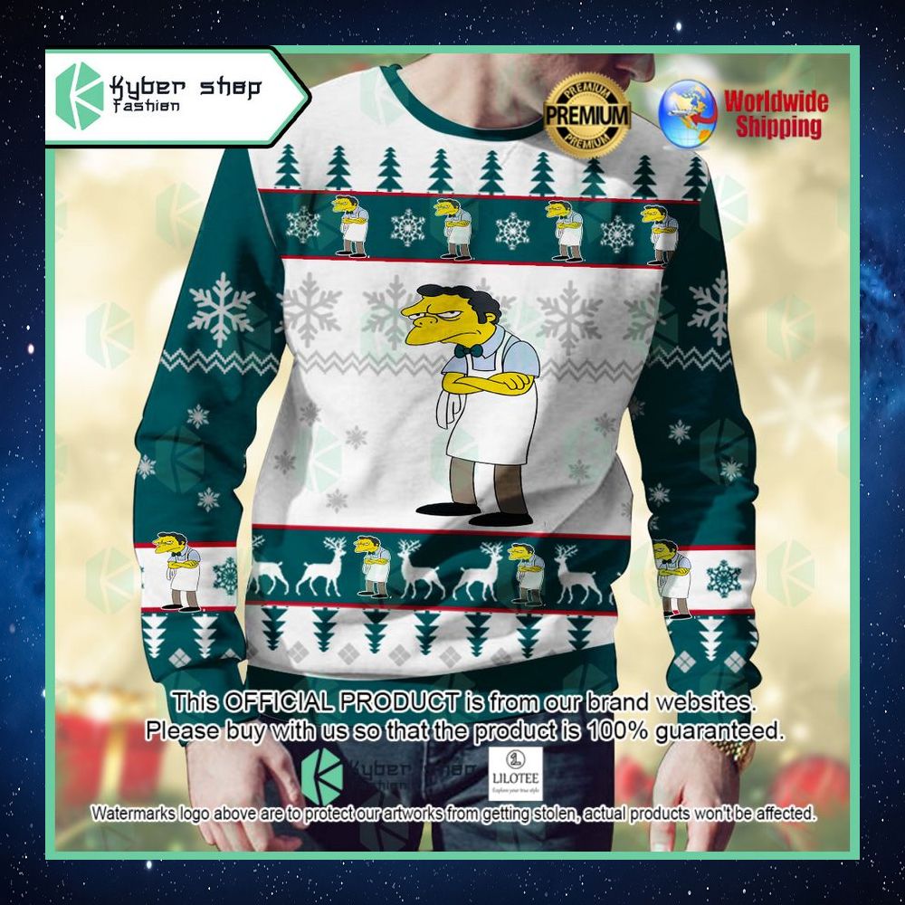 moe szyslak the simpsons christmas sweater 1 434