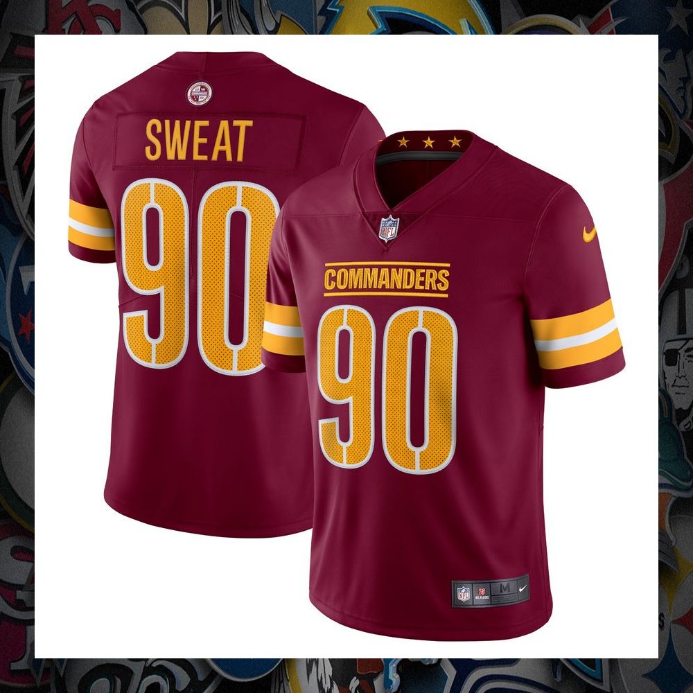 montez sweat washington commanders vapor limited burgundy football jersey 1 649