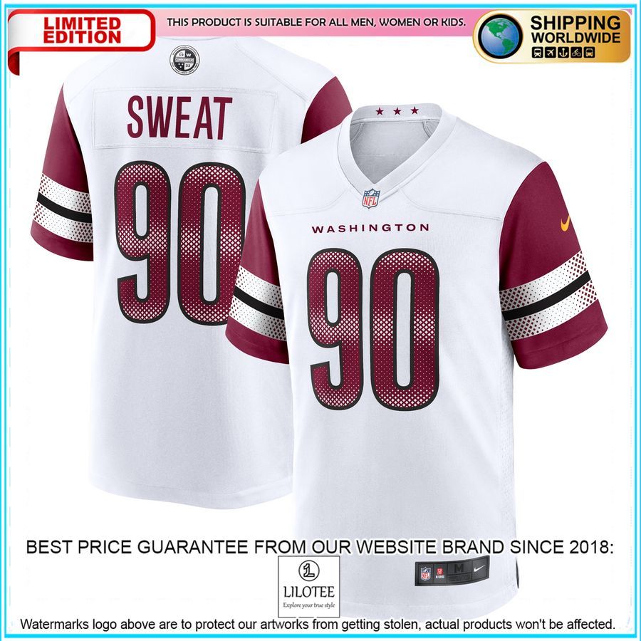 montez sweat washington commanders white football jersey 1 369