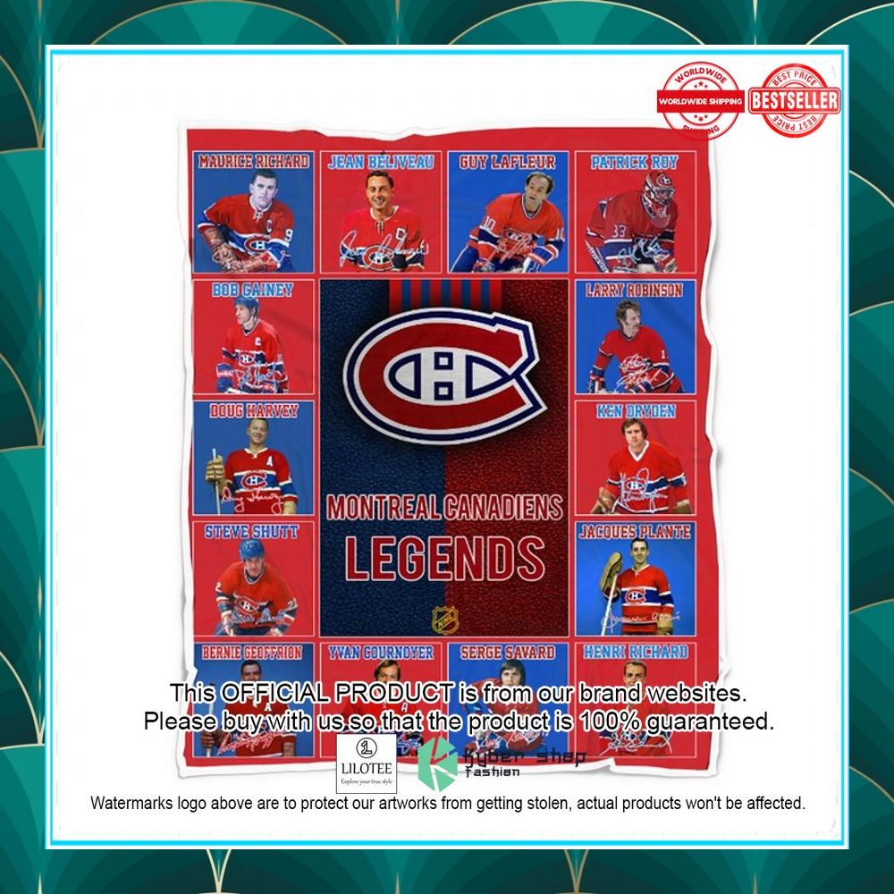 montreal canadiens legends players nfl blanket 2 989