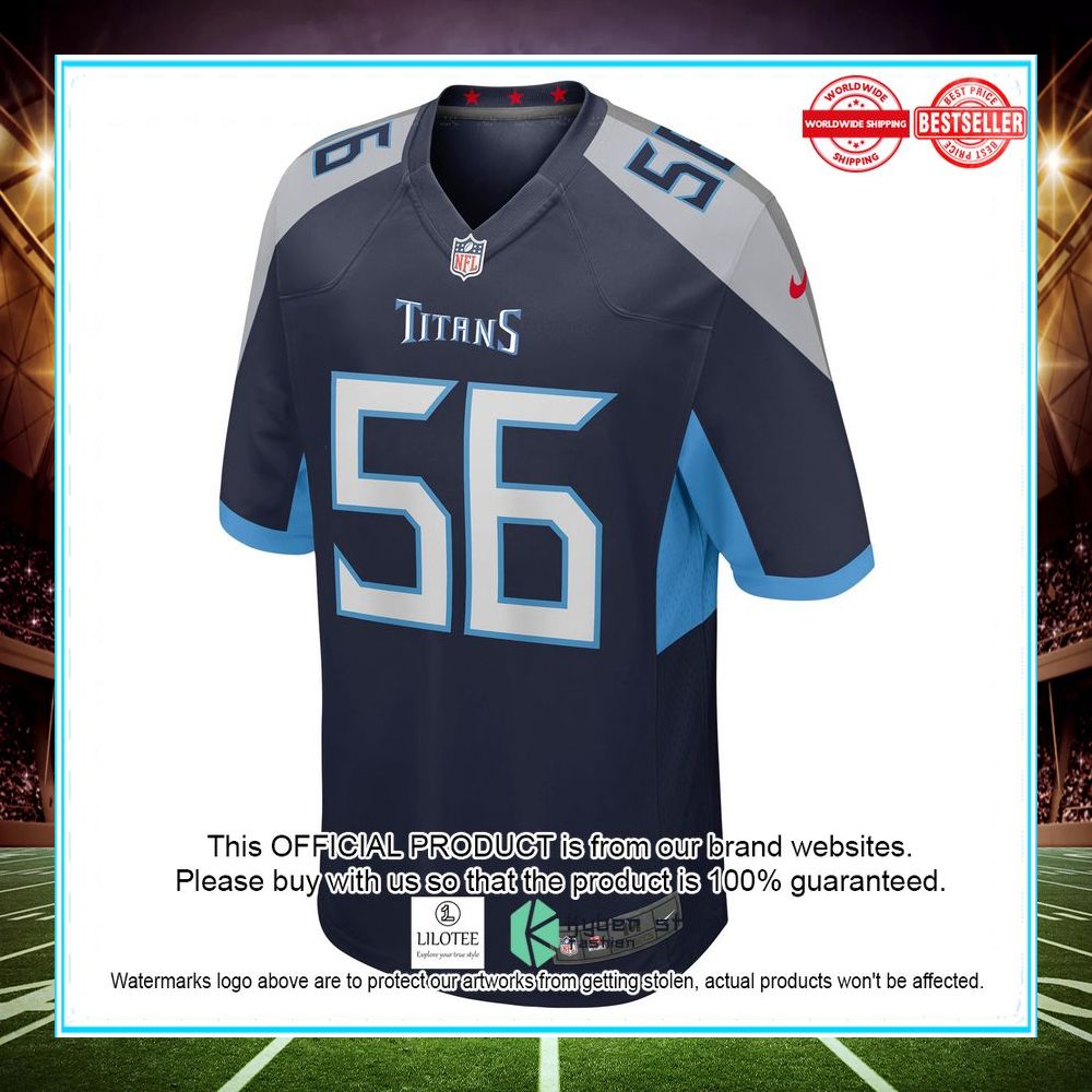 monty rice tennessee titans nike game navy football jersey 2 647