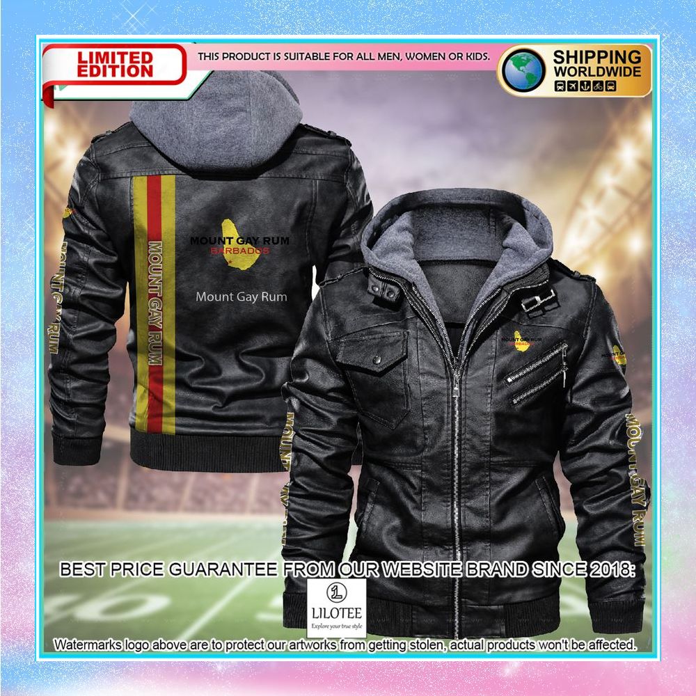 mount gay rum leather jacket fleece jacket 1 370
